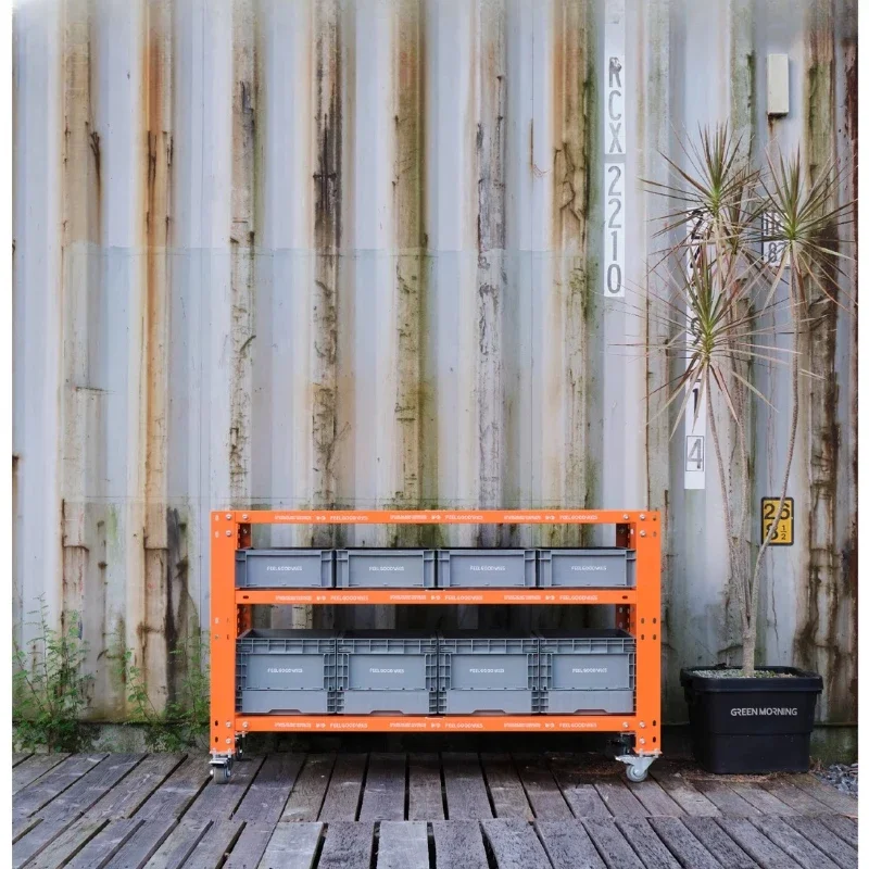 

Blackened industrial wind heavy-duty multi-layer display cabinet dopamine metal retro storage rack rack