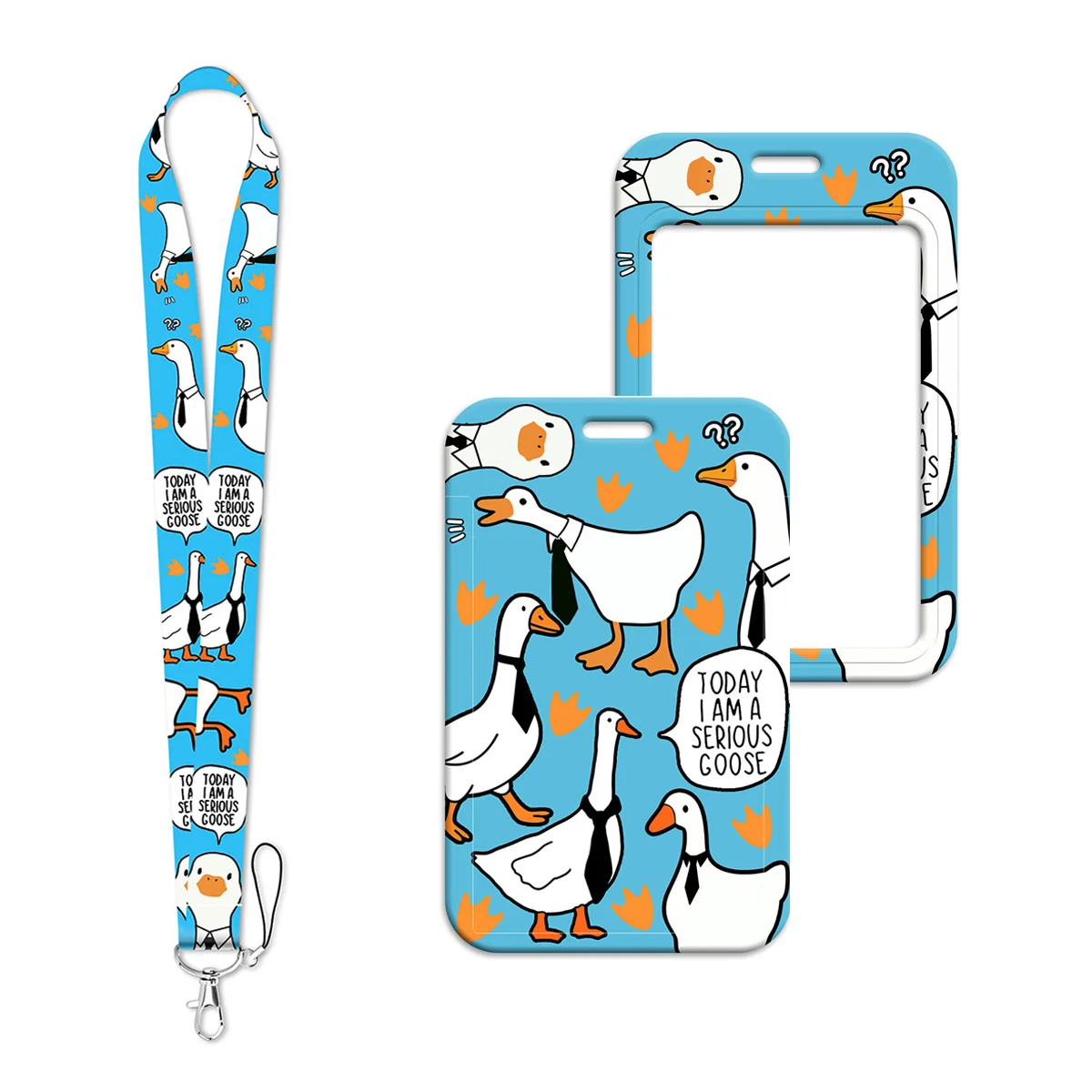 Today I Am A Serious Goose Quotes Lanyard Neck Strap Keychain Card Cover Badge Holder Mobile Phone Hang Rope Keyring Accessories