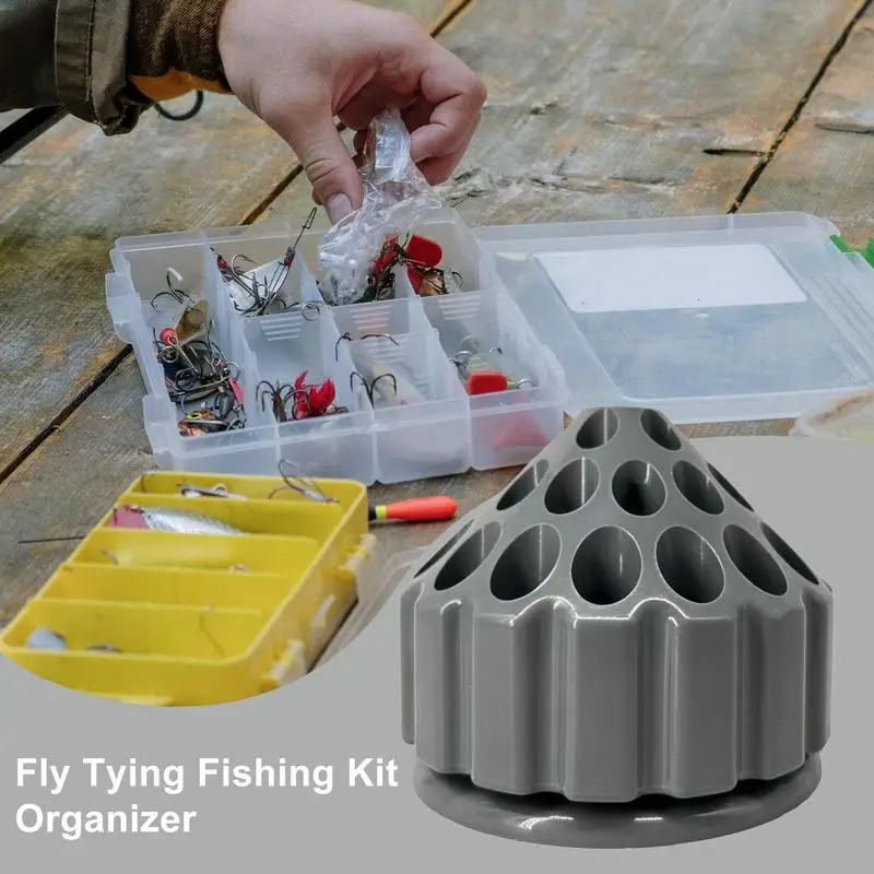 

Fly Tying Organizer Fly Tying Tool Holder Professional Desktop Storage Rack Compact Workbench For Beginners And Anglers