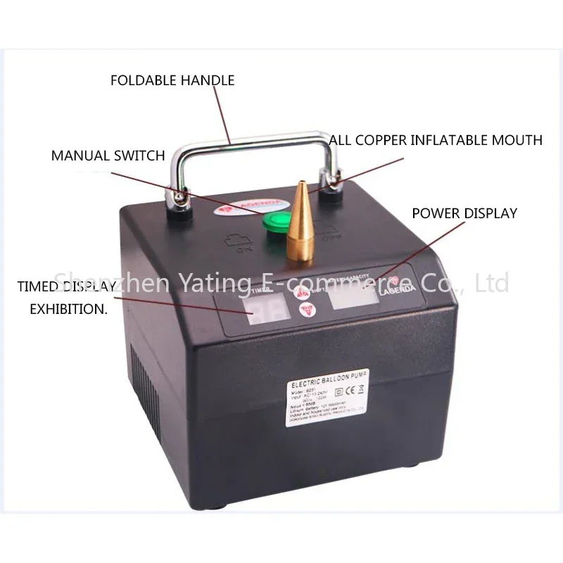 Inflador inflable eléctrico de 220V, soplador portátil inteligente con sincronización cuantitativa, tira de un solo orificio, bomba infladora de globos, 1 ud.
