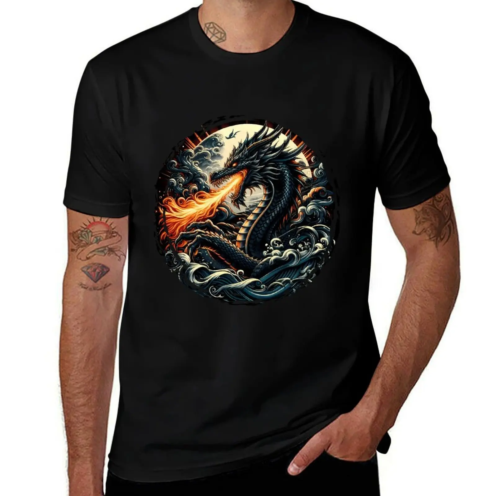 

dragon art T-Shirt quick drying anime tshirt rapper graphic tees cute tops t shirts for men pack
