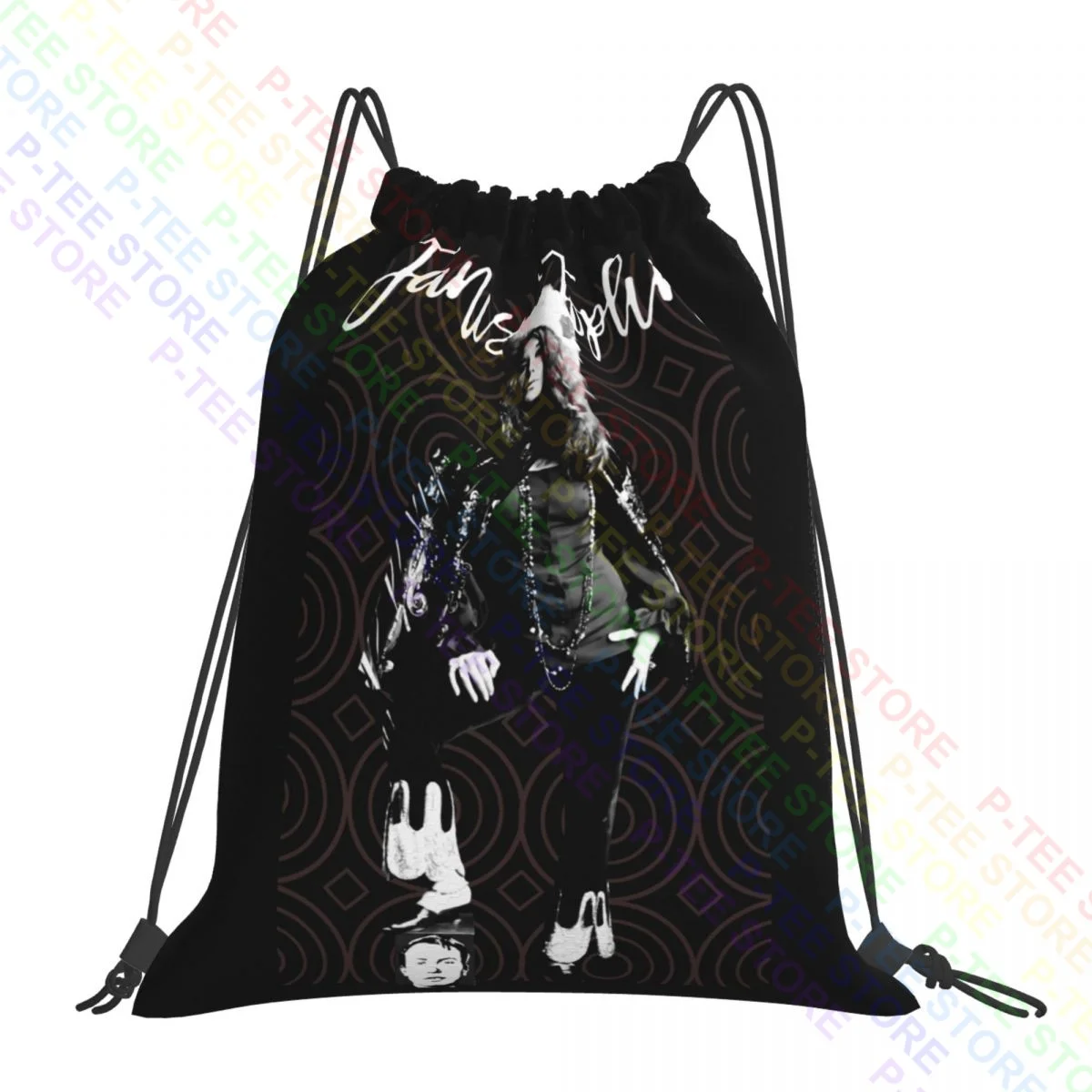 Janis Joplin Minimal J T Rock N Roll Music Band Drawstring Bags Gym Bag Bookbag Swimming Personalised Multi-function