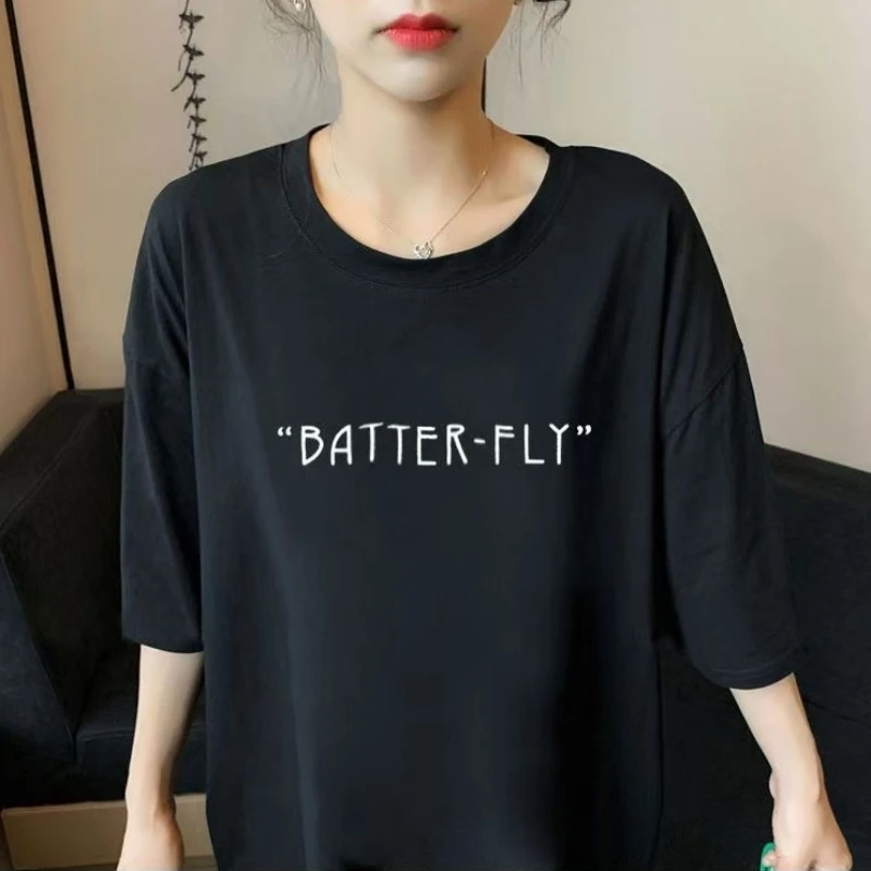 เกาหลีสไตล์หลวมขี้เกียจแฟชั่นความยาวกลางแขนสั้นเสื้อยืดชุดยาวผู้หญิงสบายๆสบายแยกชุดฤดูร้อน