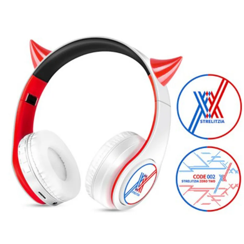

Cosplay Anime Darling in the FranXX 02 Hint Tone Wireless Bluetooth Headset Head Mounted Plug In Card Mobile Phone Headphones