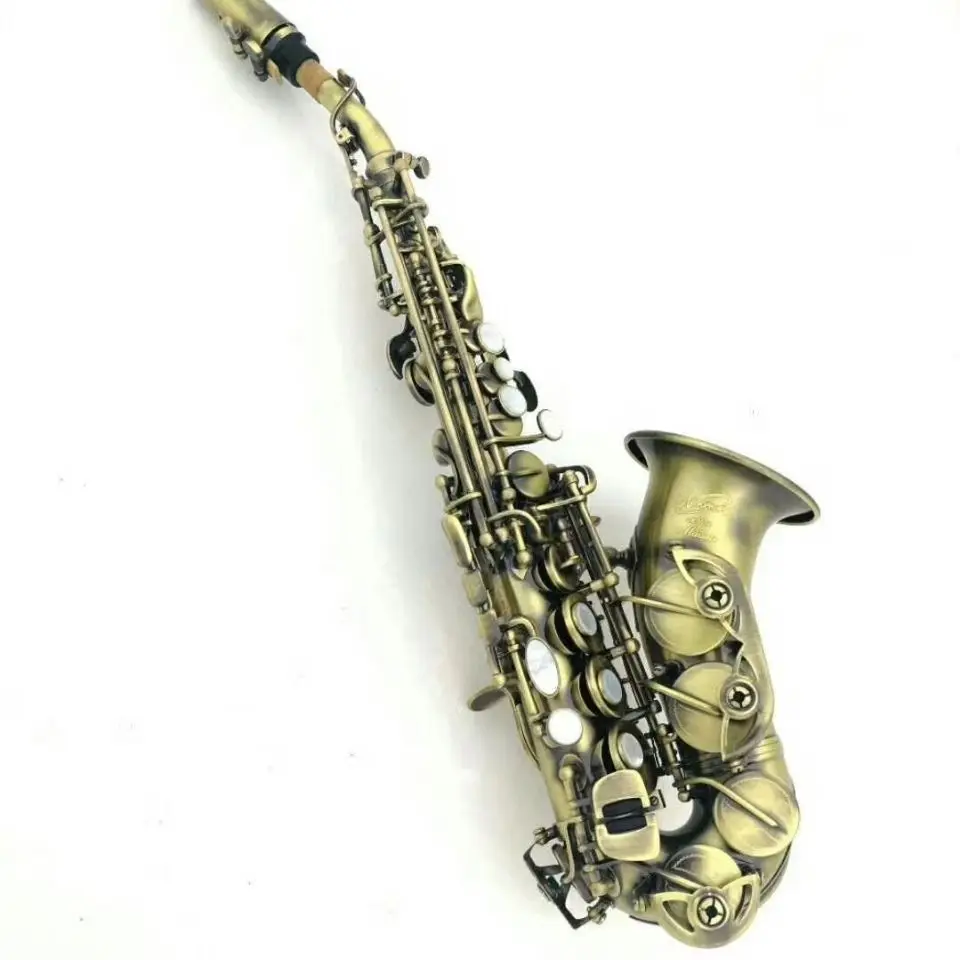 Western musical instrument B-tone small curved pipe antique brushed manufacturer customized direct sales