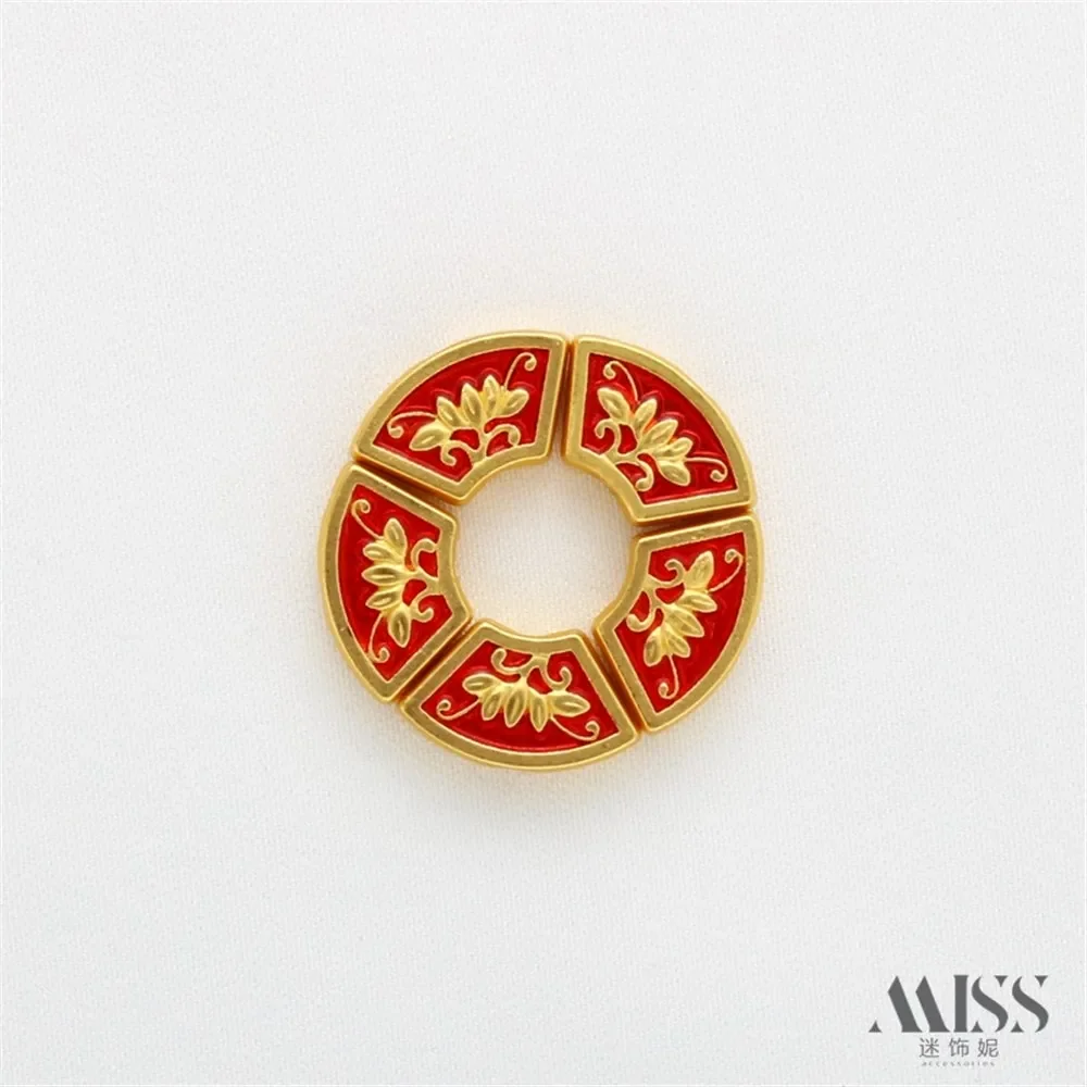 18K Matte Gold Druipende Olie Retro Fan Window Roosters Kraal Spacers DIY Handgemaakte Armbanden Kettingen Kralen Sieraden Accessoires