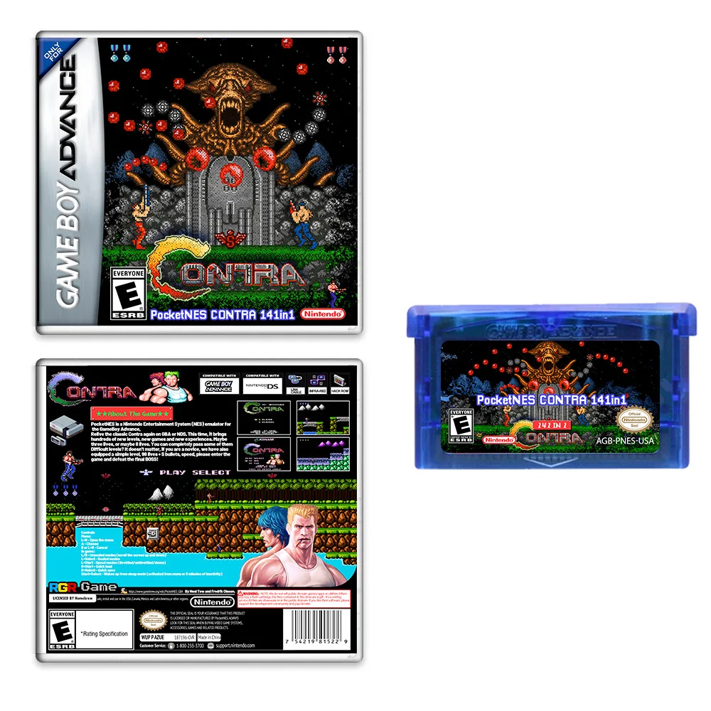 Contra 141 Game Collection GBA Game cartridges American version in English NDS Game cartridges Game Collection Cartridge