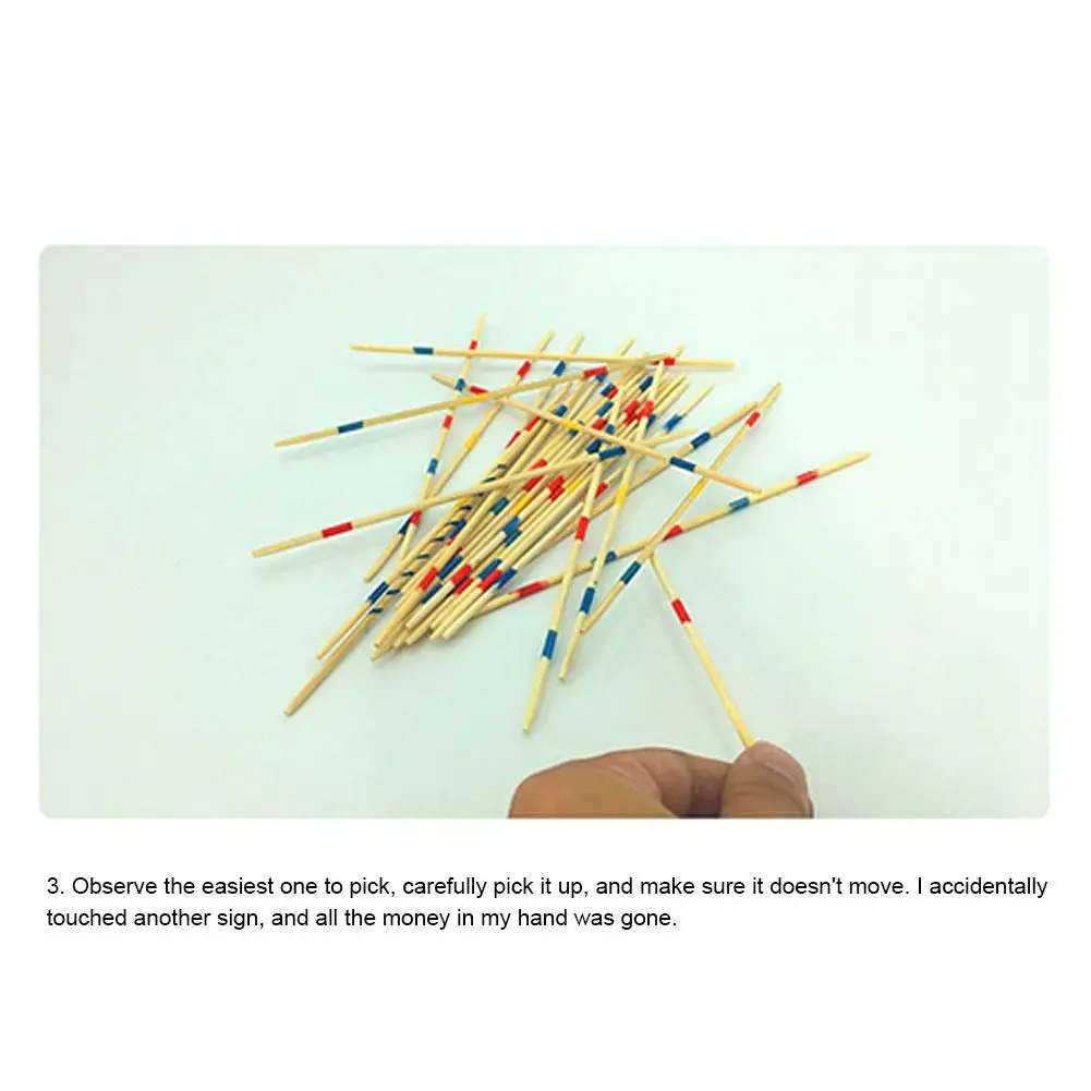 مجموعة واحدة من أعواد التقاط ميكادو سبيل التقليدية مع صندوق لعبة متعددة اللاعبين ألعاب لوحية خشبية تعليمية للأطفال مع صندوق خشبي #5