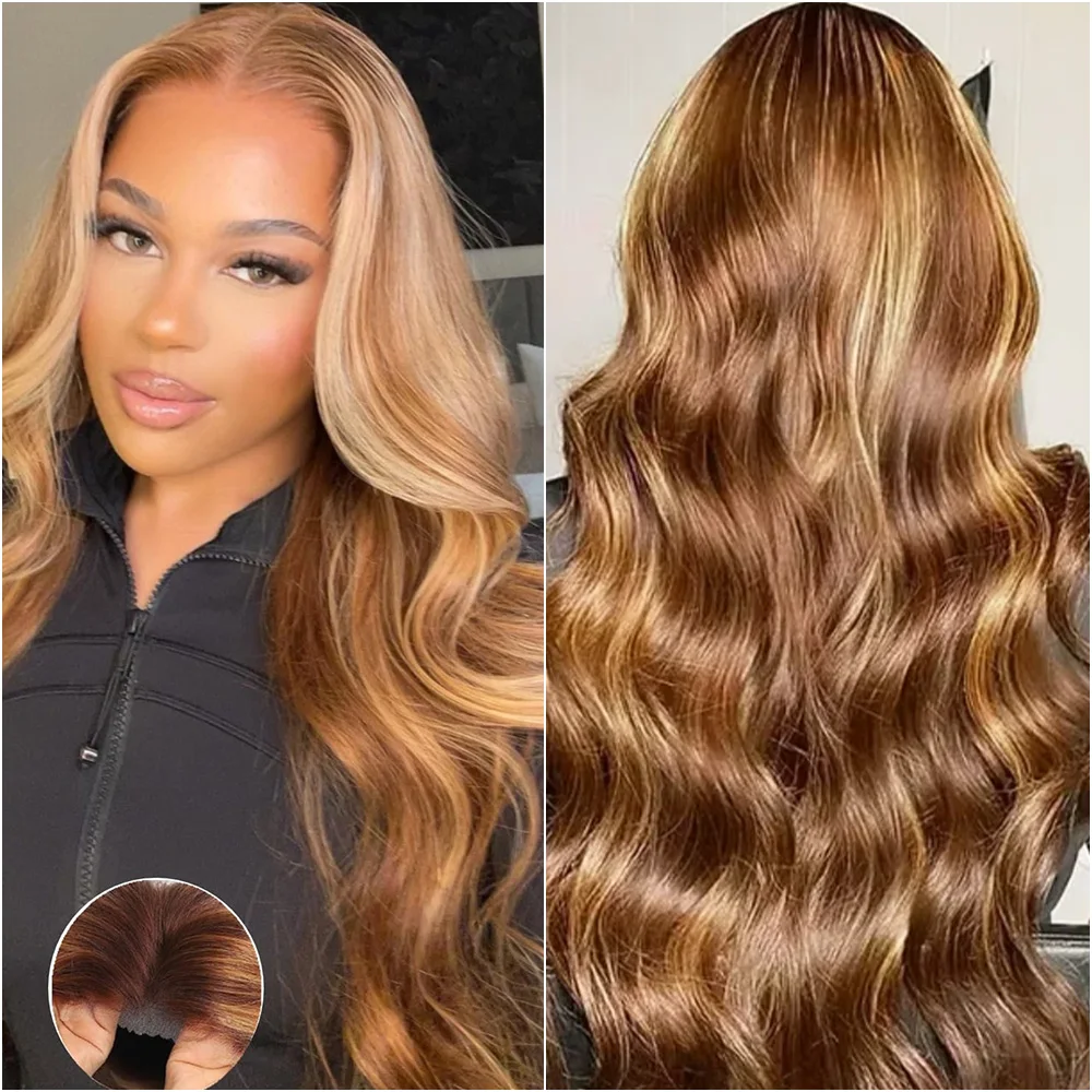 30 40 بوصة P4/27 تسليط الضوء على أومبر 13x6 HD الدانتيل شعر مستعار أمامي الجسم موجة 13x4 الدانتيل الشفاف الباروكات الأمامية 100% الشعر البشري للنساء #1