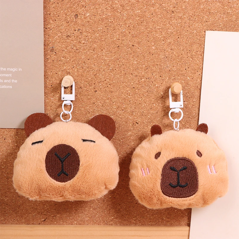 Porte-clés en peluche Capybara de dessin animé, jouet moelleux, porte-clés de voiture Kawaii, accessoires de sac à dos, cadeaux de décoration, mode créative, mignon