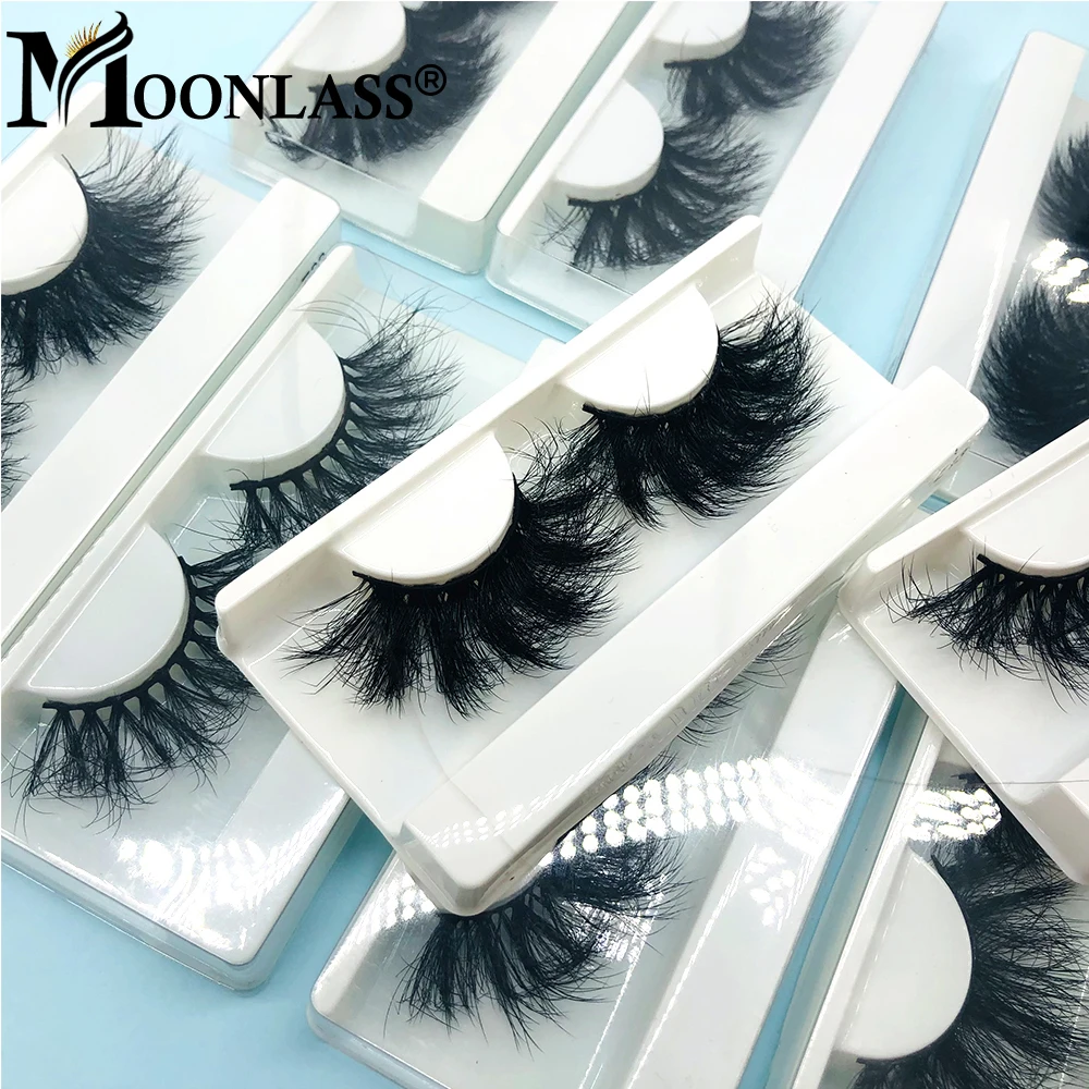 Wholesale 3D 22-25mm Messy Fluffy Mink Lashes Extension Supplies 5D Handmade Dramatic Wispy False Eyelashes With Package Makeup