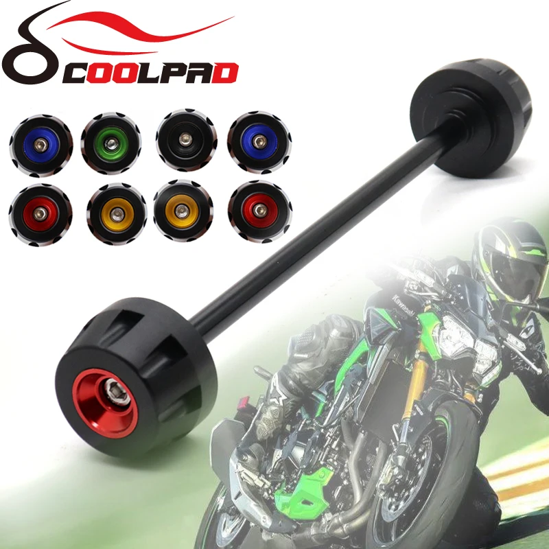 Pelindung Roda Garpu Poros Depan untuk KAWASAKI Z800 Z900 Z900RS Z1000 Z650 Z750 Z750S Aksesori Motor Bantalan Slider Kecelakaan