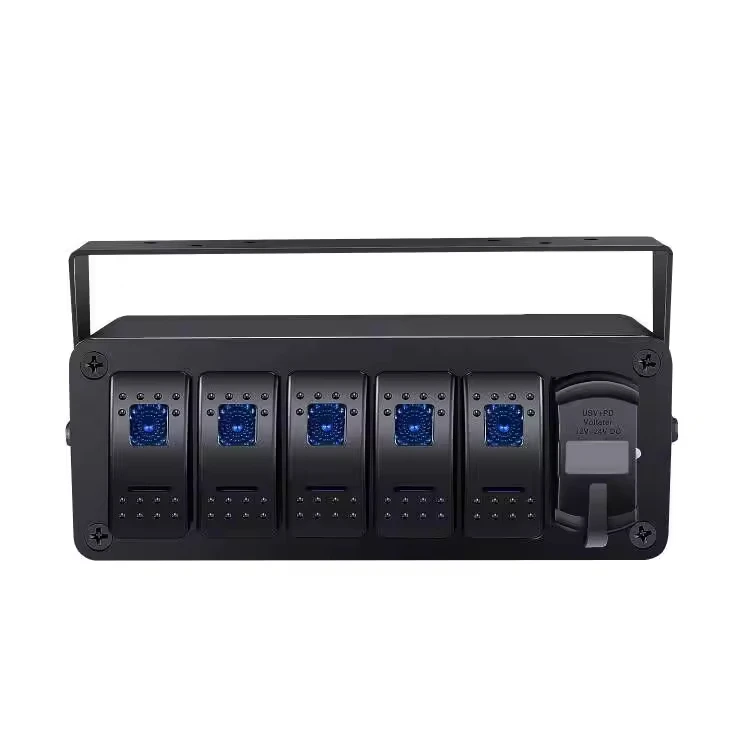Proveedor profesional Panel de interruptor basculante AI de 5 posiciones QC3.0 y enchufe de cargador de coche USB PD