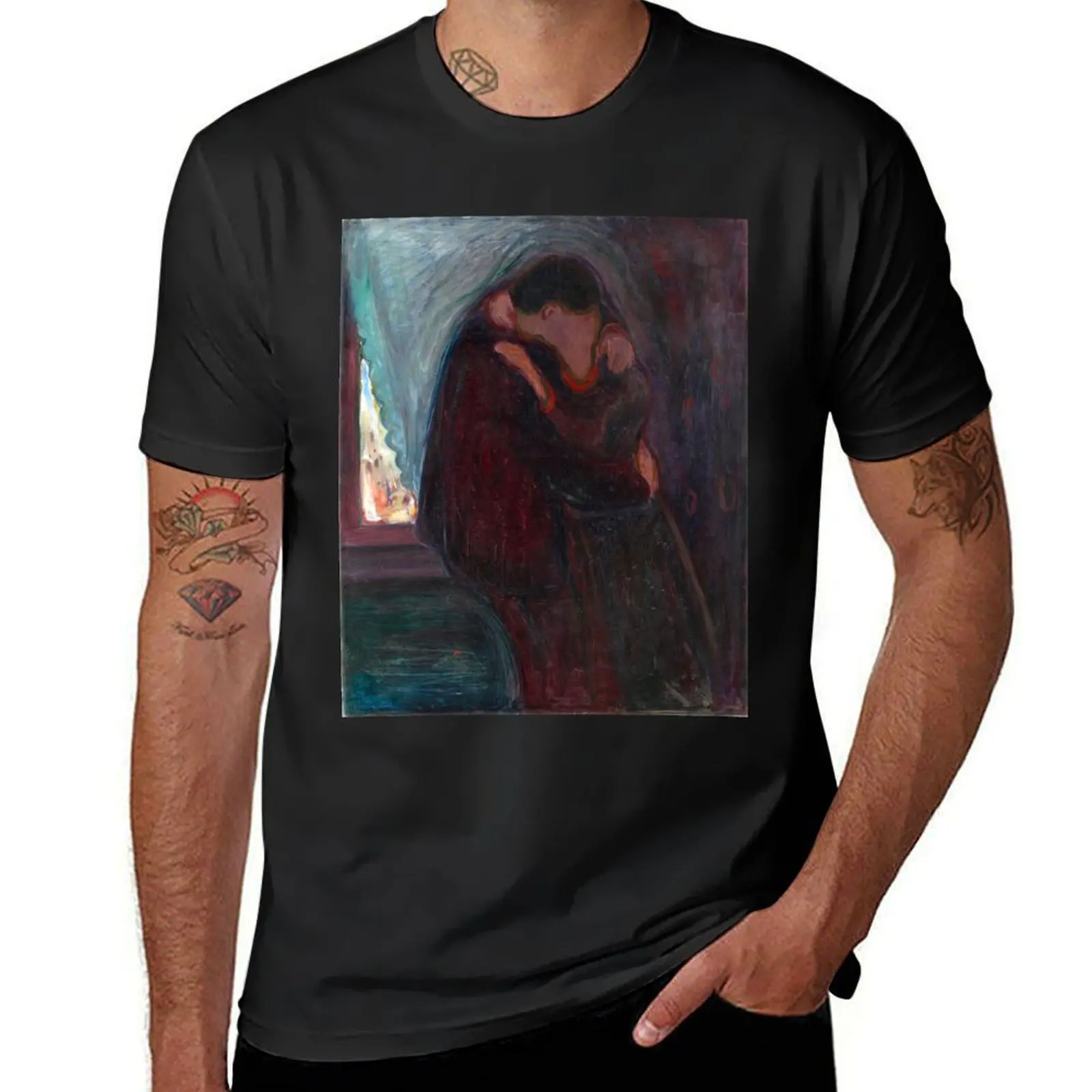 Edvard Munch - The Kiss, 1897 T-Shirt Aesthetic clothing summer clothes hippie clothes T-shirts for men cotton