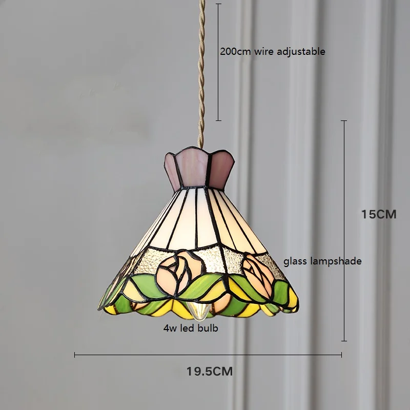 IWHD Europe Syle Flower Glass Hanging Lamp Copper By Hand Home Decor Bedroom Dinning Living Room Nordic Modern LED Pendant Light