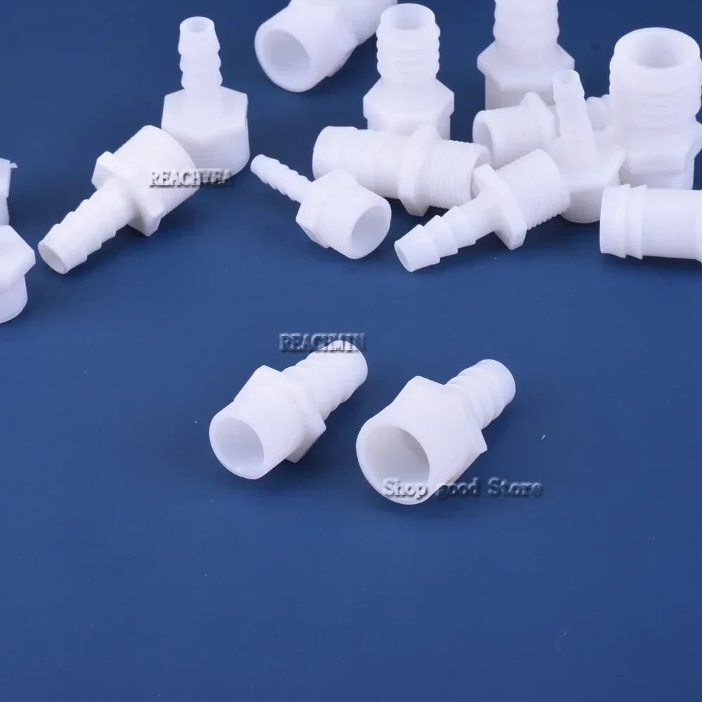 Plastic Pijpfitting Pagode Barb Naar 1/2 3/4 Bsp Bsp Big Thread White Pe Koppeling Straight Fish Tank Slangconnector