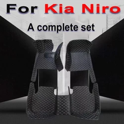 Kia niro sg2 2023 2024 2025用の車のフロアマット,防水パッド,革のマット,泥のカバー,床,車のアクセサリー,インテリアパーツ