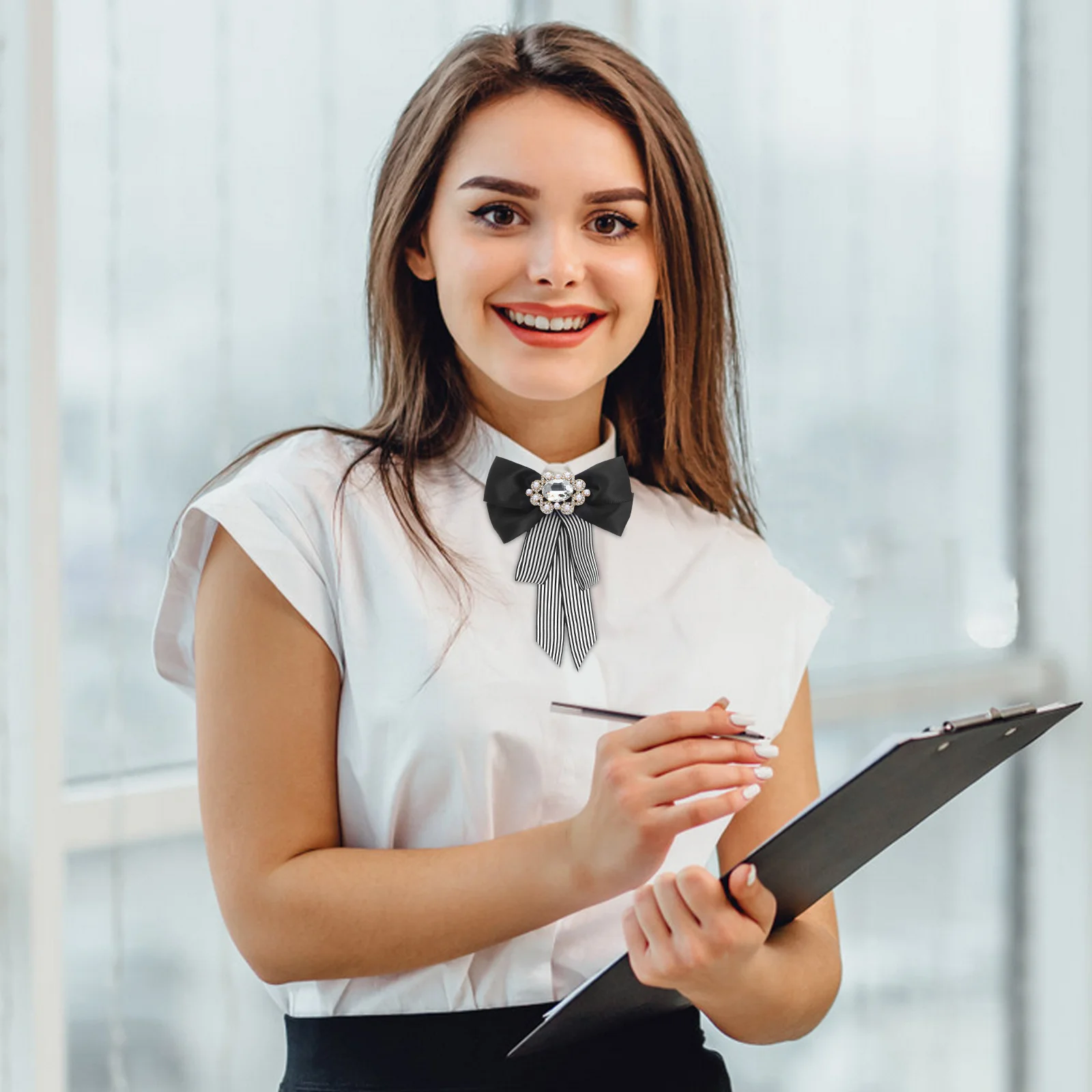 1개입 보타이 우아한 프리타이드 보우타이 비즈니스 셔츠용 블랙 화이트 의류 액세서리 패션 넥타이 프리타이드 보타이