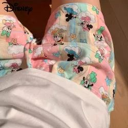 Disney Mickey Pattern Printed Sleeper Shorts Female Summer Japanese Style Fashion Shorts Sweet Soft Y2k Girls Casual Home Pants