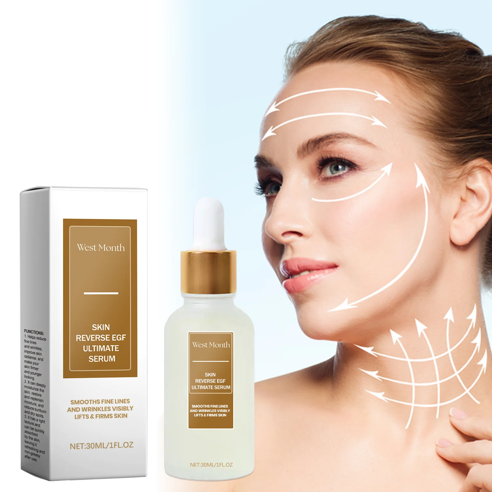 مصل ترطيب الوجه مع حمض الهيالورونيك للعناية بالبشرة الشتوية للبشرة الجافة والرطوبة والمظهر العلاج المغذي 30 مللي