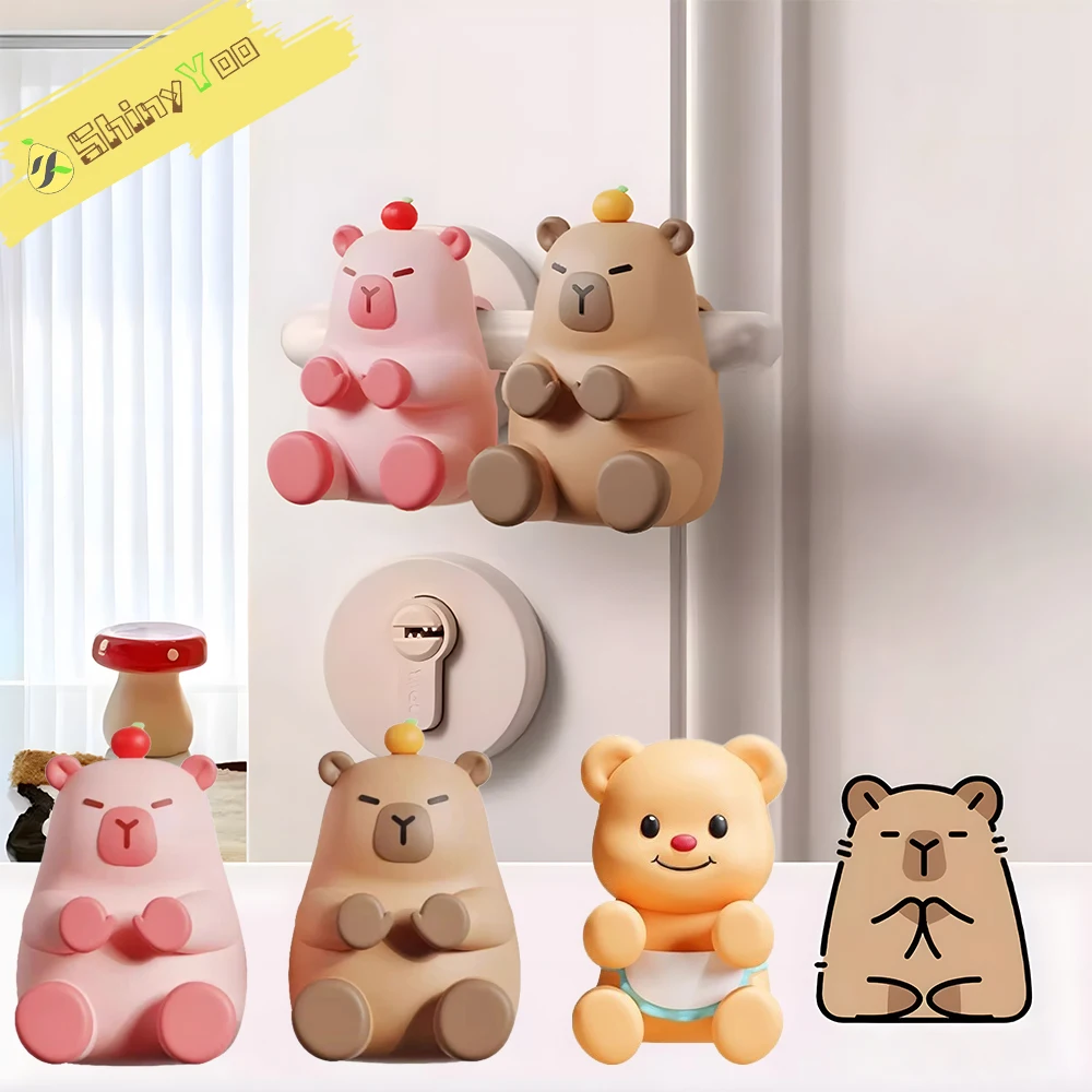 

Capybara Door Handle Anti-collision Silicone Doll Bedroom Entrance Door Rear Anti-collision Pad No Punching Door Absorber​