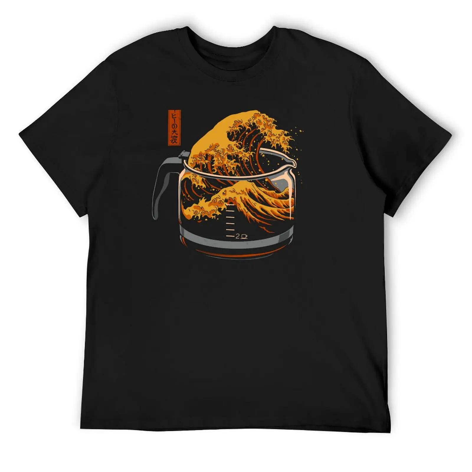 The Great Wave of Coffee T-Shirt summer top basketball graphic tees mens plain t shirts