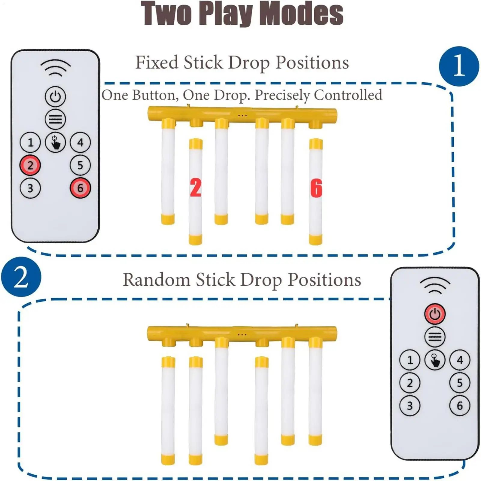 Hand Eye Coordination Training Toy Travel-Friendly 3-Speed Modes Reflex Stick Challenge Game For Family For Men Women