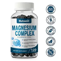 MUTSWEET Magnesium Complex Citrate Malate Taurate Bone Supplement for Sleep Leg Cramps Muscle Relaxation Improve Heart Healthy