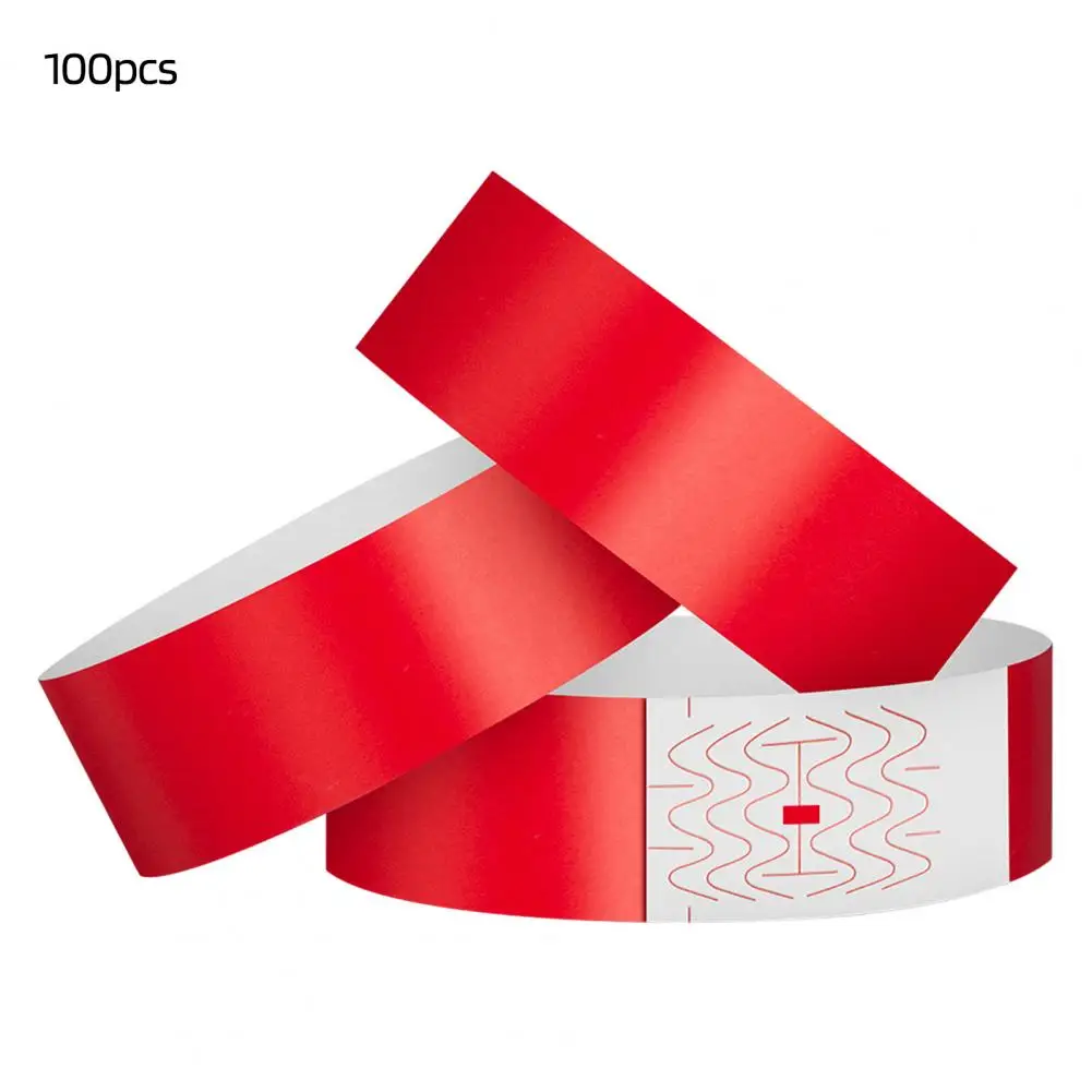 Braceletes sintéticos impermeáveis da impressão brilhante do papel, identificação descartável para eventos do divertimento, 100 PCes
