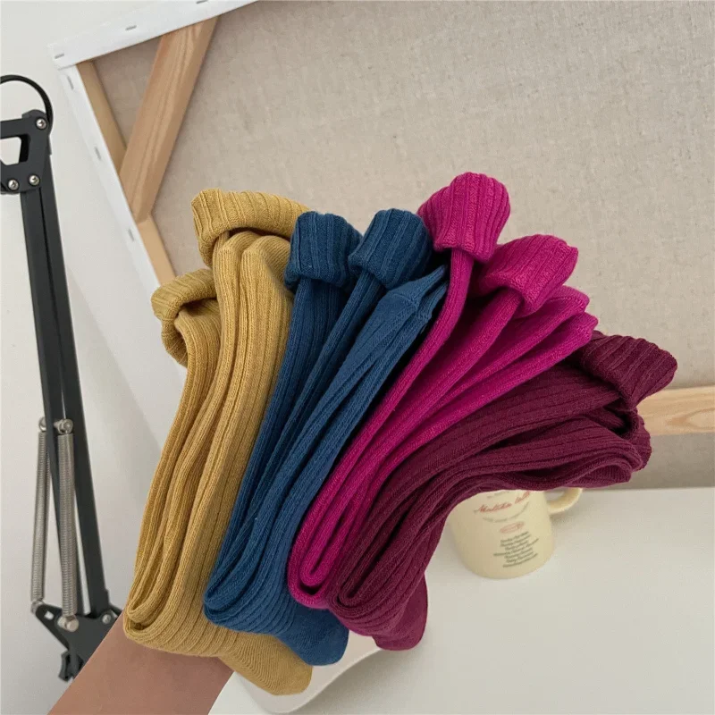 

Rose Red Women Socks Korean Fashion Knitting Long Socks Japanese Styles School Girl Harajuku Vintage Crews Socks Women Wholesale