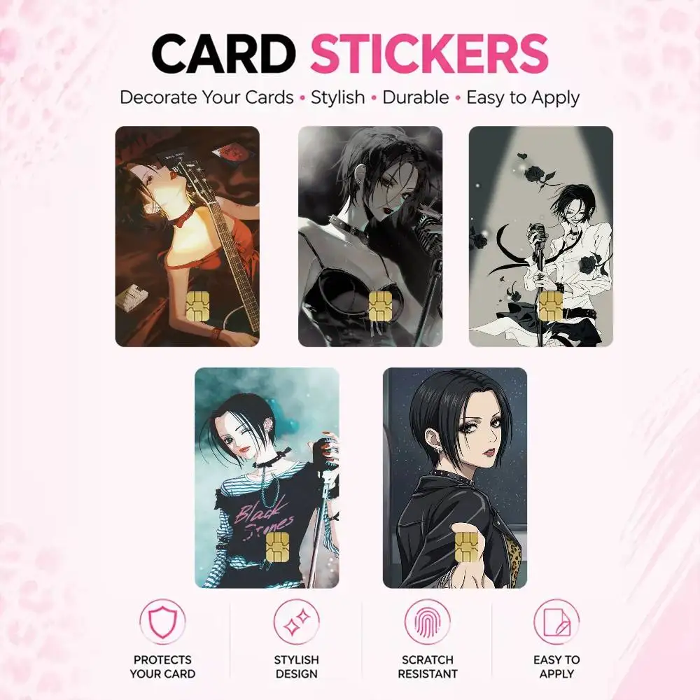 Anime NANA High‑Res Game Chip Decals Credit Card Mini Waterproof Vinyl Ornament Useful Gift