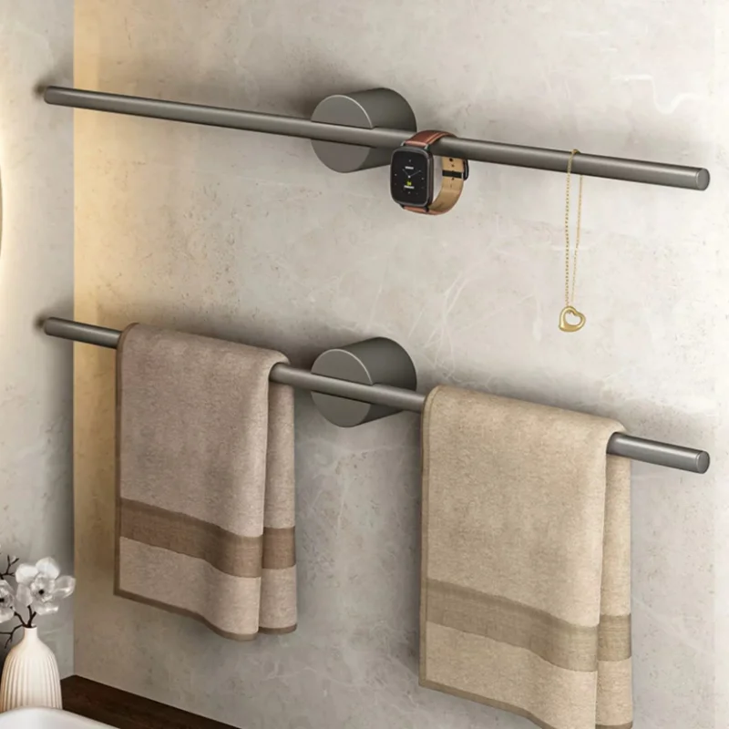Black Bathroom Towel Bar Wall Mounted Towel Rod Aluminum Grey Towel Hanger Brushed Gold Towel Holder White Towel Rail Towel Bar