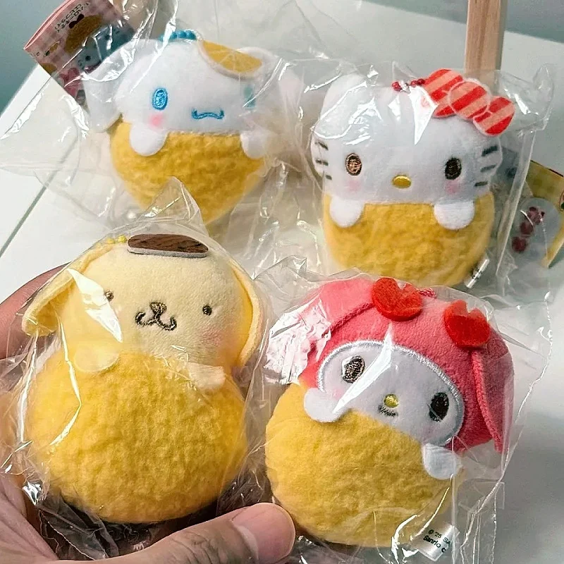 

Genuine K2 Sanrio Cute Anime Fried Shrimp Series Hello Kitty Kuromi Cinnamoroll Plush Toy Backpack Pendant Keychain Fun Gift