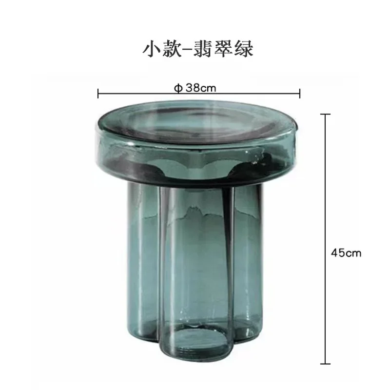 LMM tall and short combination round petals light luxury tempered glass sofa edge few