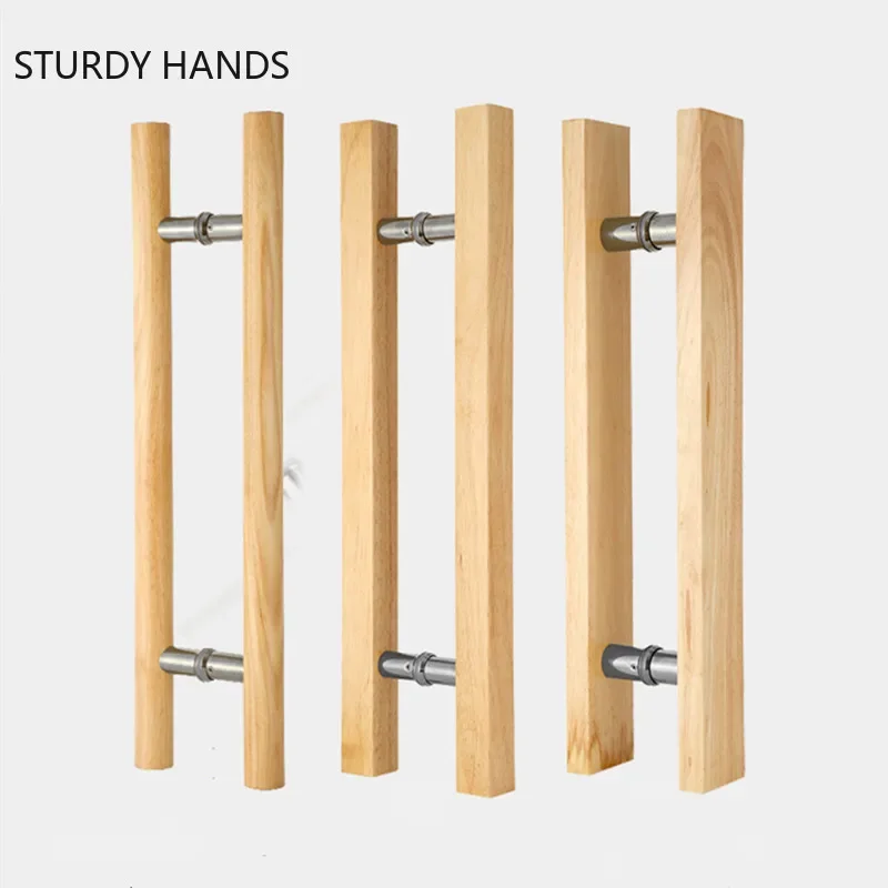 

1set Glass Door Solid Wood Handles Bathroom Large Door Handle Indoor Customized Pulls Kitchen Cabinet Knobs Furniture Hardware