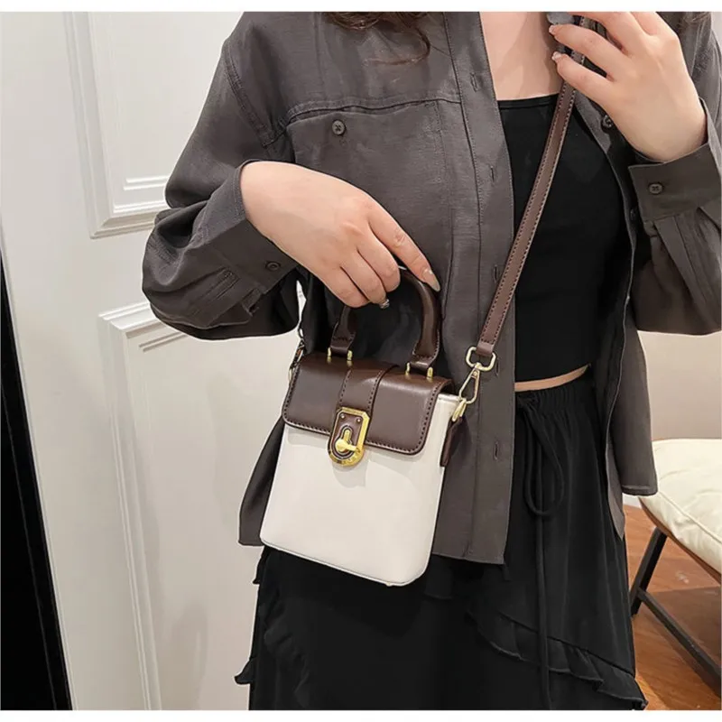 

JIAERDI винтажная сумка с металлической пряжкой, женская лоскутная квадратная кожаная сумка на плечо, женская модная универсальная сумка через плечо премиум-класса