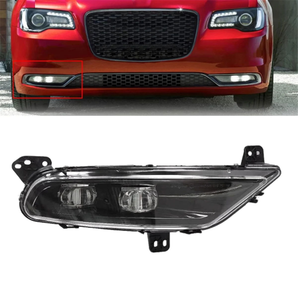 68294008AA Car Front Bumper LED DRL Daytime Running Light Turn Signal Fog Lamp for Chrysler 300C 2015-2020 Right Side