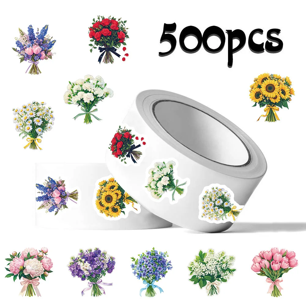

500 шт. цветочные наклейки для скрапбукинга, декоративные цветочные наклейки, маленькие цветочные наклейки, упаковка прессованных цветочных наклеек, красочные