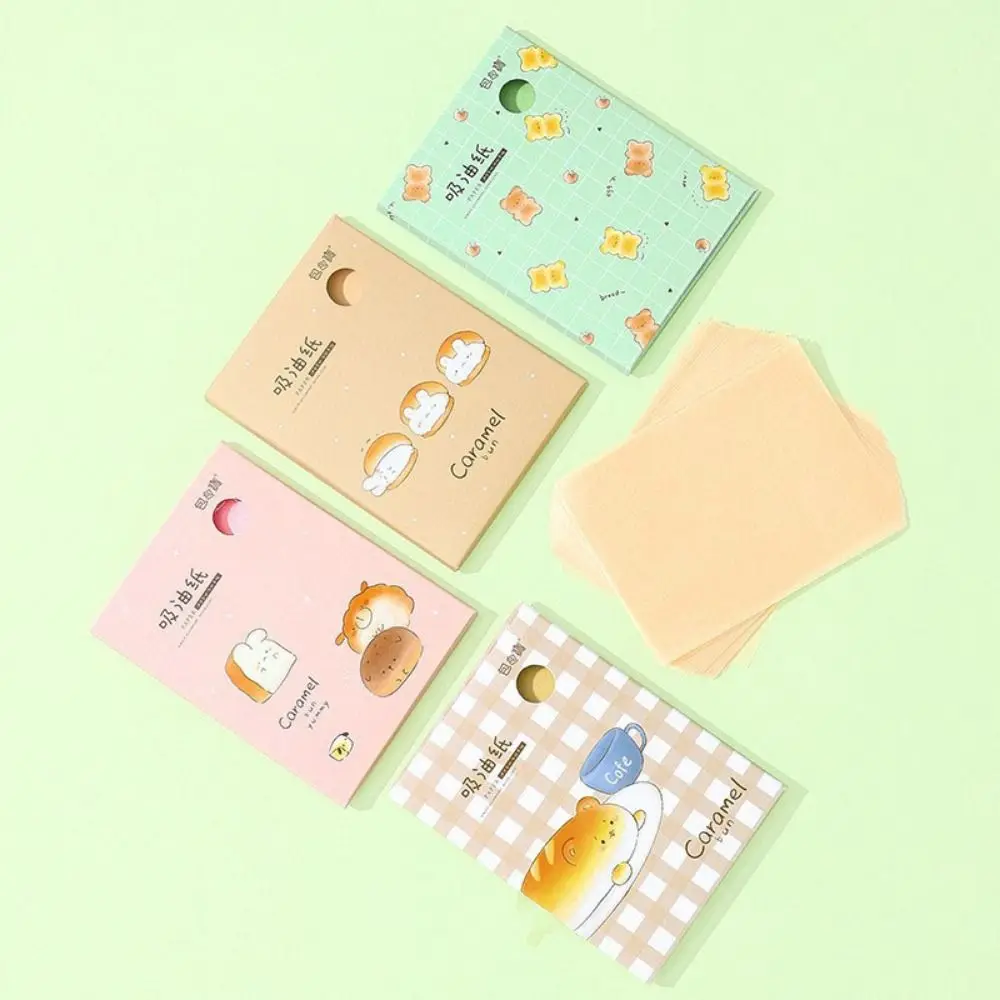 Cute Cartoon Facial Absorbent Paper Face Cleanser Skin Care Blotting Sheets Oil Removal Makeup Tool Facial Clean Paper Makeup