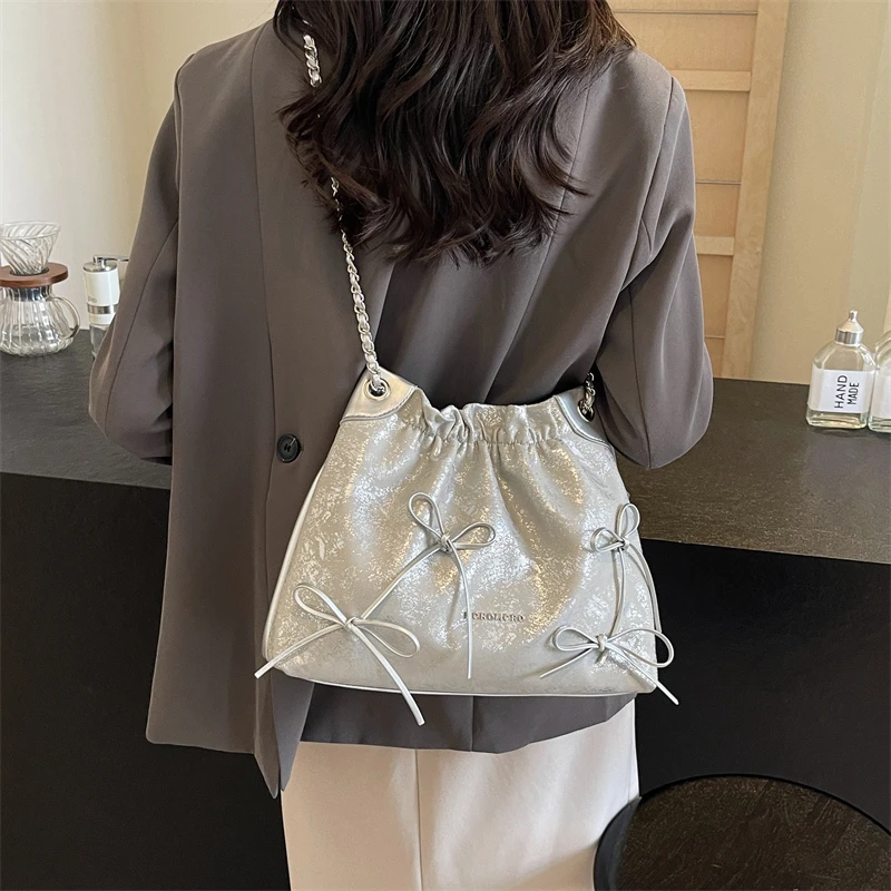 New Fashion PU Leather Crossbody Bags for Women 2024 Summer Chain Tote Bag Female Casual Shoulder Messenger Bags 6 Colors