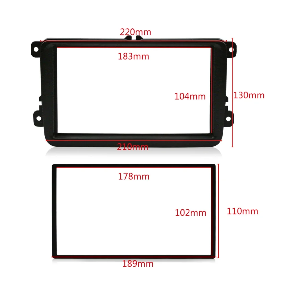 2din Car Dvd Fascia For VOLKSWAGEN Stereo Panel Dash Mount Installation Double Din Frame Install Kit Refit Fascia 173x98mm