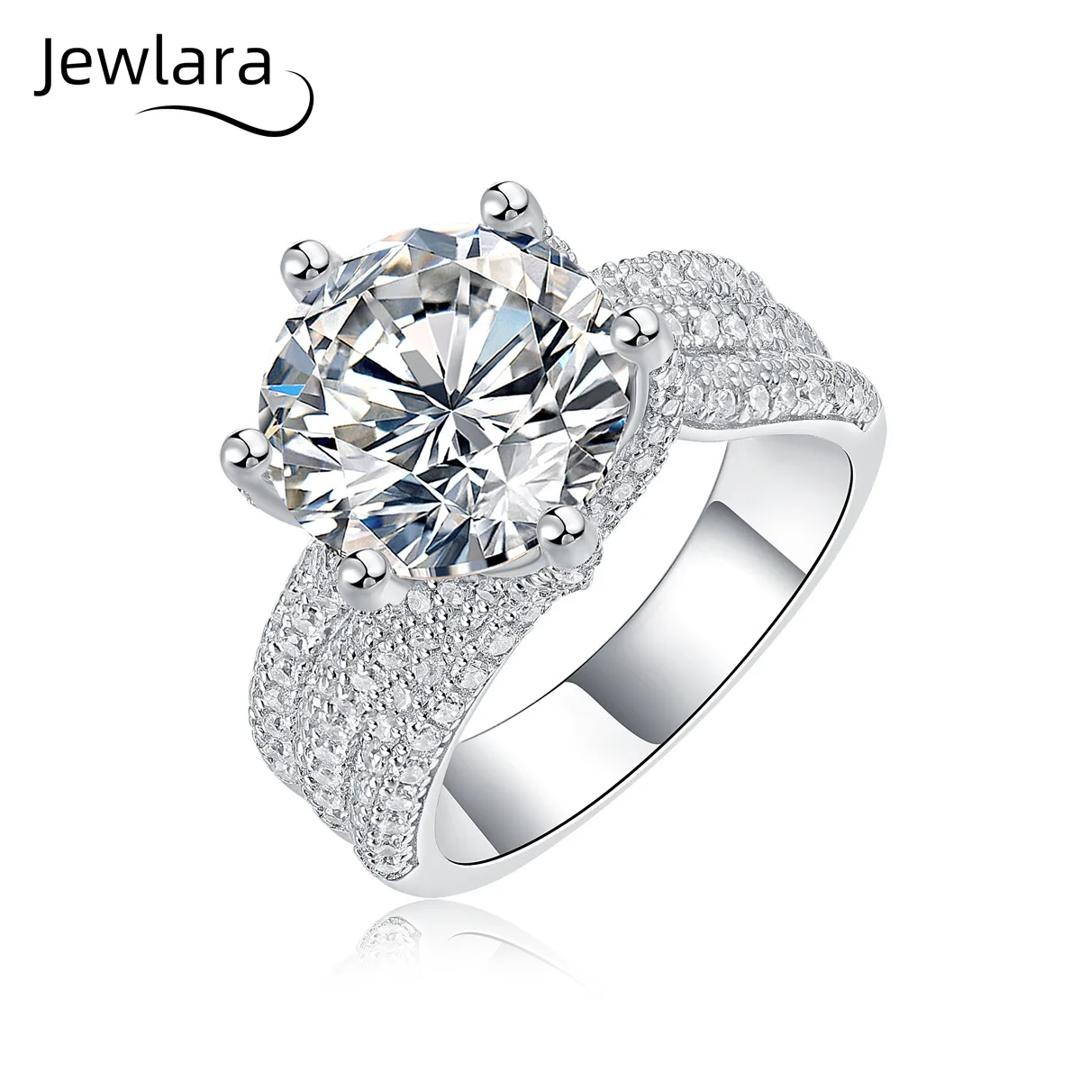 

Jewlara S925 Silver Luxury Inlaid Moissanite Oath Ring Children Will Not Fade, Closed 5 Carat Rings Jewelry Gifts