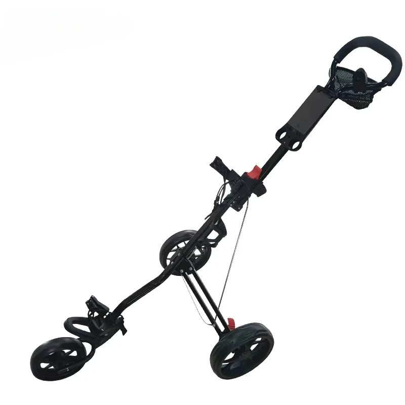 Golf Push Trolley Light Weight 3 Wheels Golf Cart Trolley Manual Cart For Golf Course