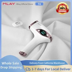 MLAY T4 IPL Laser Handheld Hair Removal Machine Ice Cool Permanent Face Body Bikini Epilator with 500000 Shots for Home Use