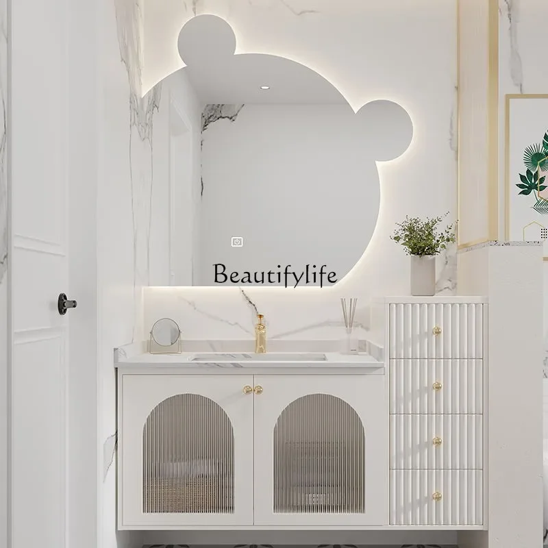 

yj32 Американский шкаф для ванной комнаты, дубовый умывальник, шкаф для умного искусства в скандинавском стиле