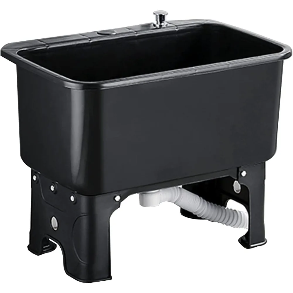 

Floor-Mounted Utility Sink for Laundry and Garage Washing Stations: Perfect for Home Utility Rooms, Basements, and Garages