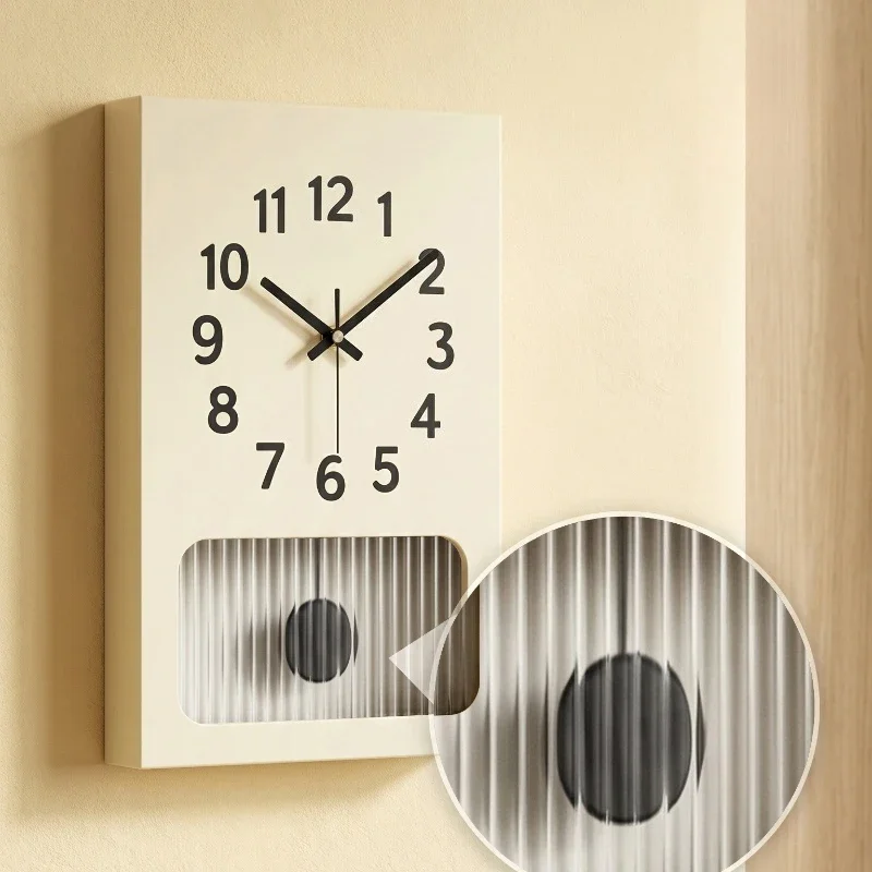 Creative Rectangular Pendulum Clock Scratch-resistant Silent Wall Clocks Eco-friendly No Drilling Required Nordic Minimalist Hom