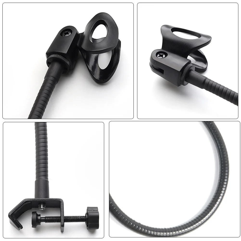 

Black C-Type Microphone Rack Flexible 360 Degree Rotatable Microphone Holder for Singing Recording Online Meeting Storage Shelf