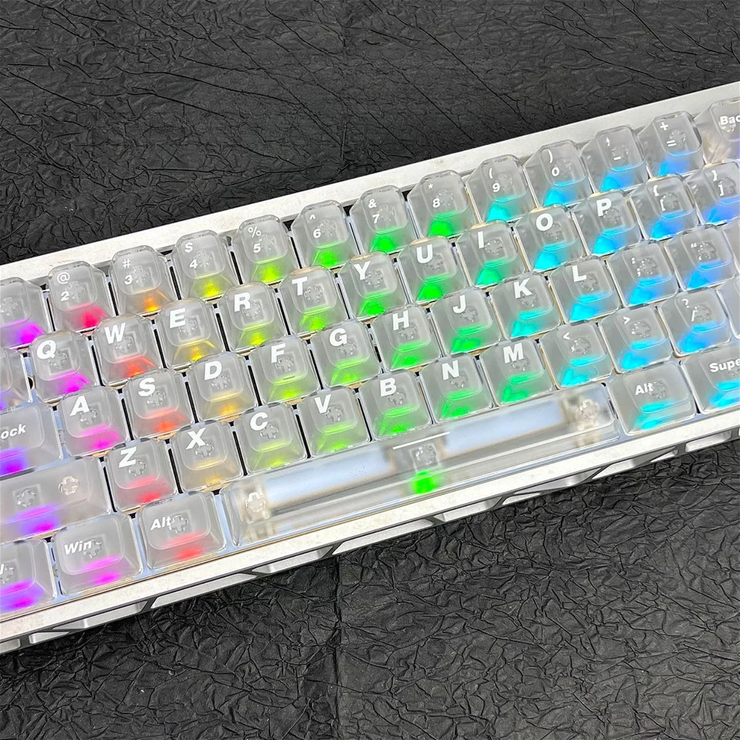 

117 Keys OEM Profile Clear PC Keycap Set White Translucent Backlit for Magnetic Switch Mechanical Keyboard 60/61/68/75/87/104