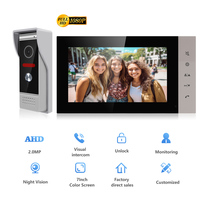 AHD 1080P Video Intercom System Kit Wired Video Doorbell Phone Rainproof Call Panel IR Camera for Home Villa Building